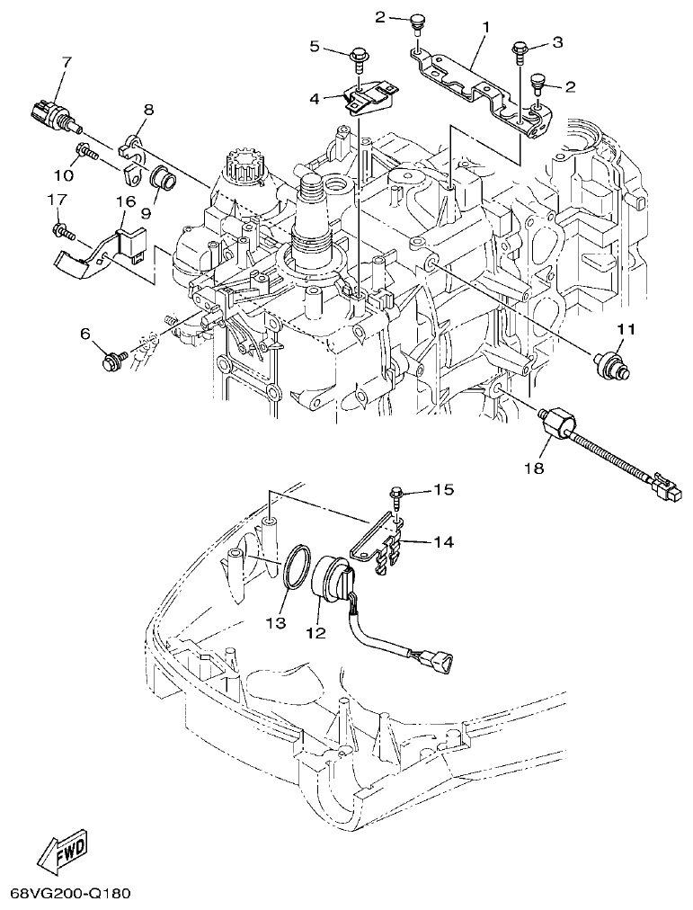Yamaha F115A, FL115A, FL115AET ELECTRICAL 3 parts diagram